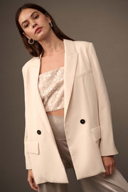 Game Changer Solid Double-Breasted Blazer