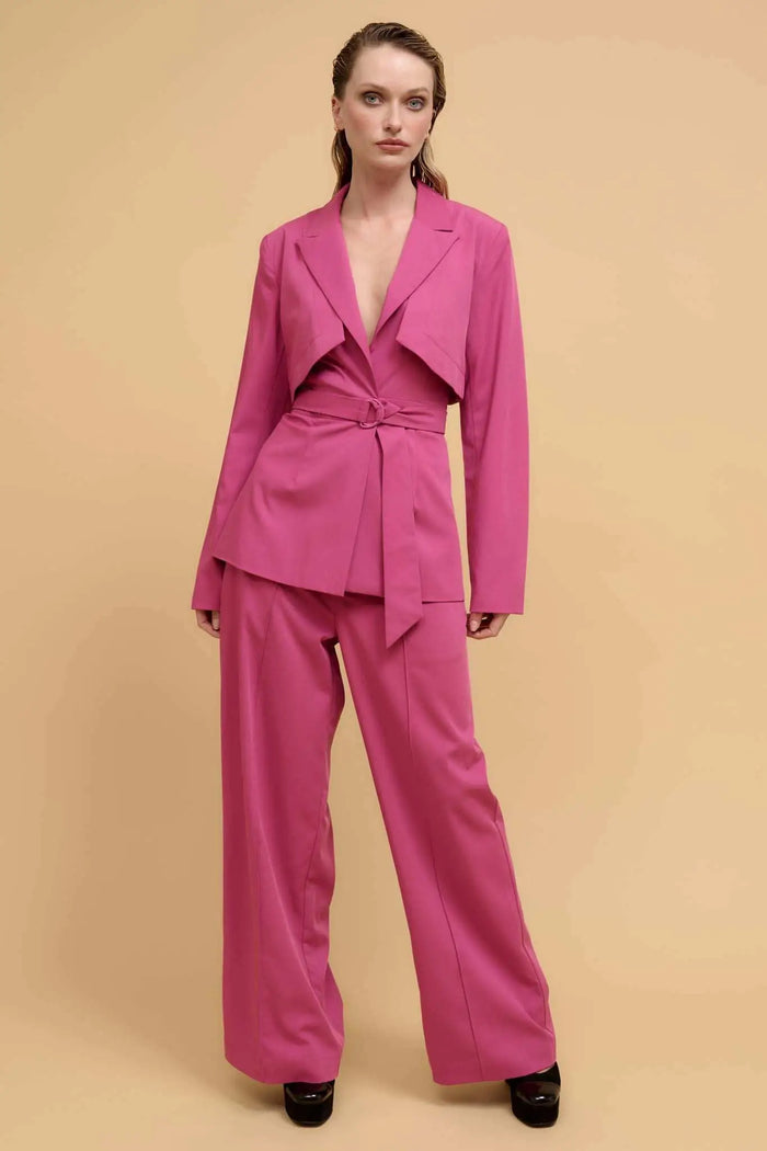 Push the Envelope Layered Belted Blazer - ShopPromesa