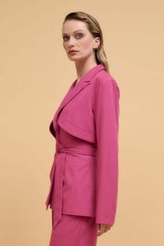 Push the Envelope Layered Belted Blazer