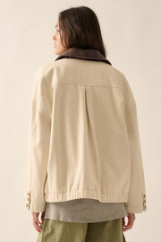 Country Mile Corduroy Collar Twill Utility Jacket - ShopPromesa