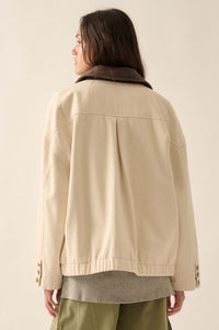 Country Mile Corduroy Collar Twill Utility Jacket - ShopPromesa