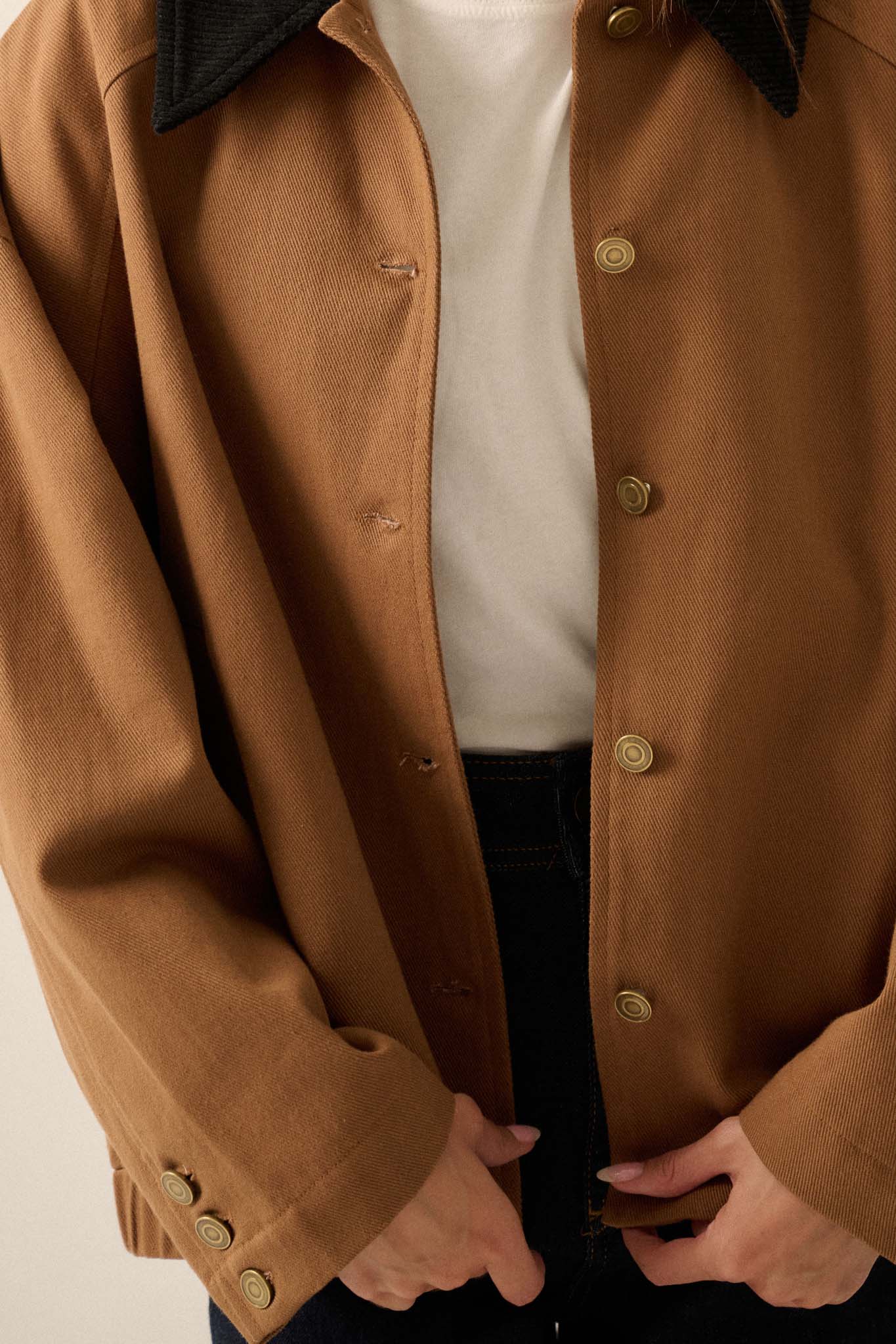 Country Mile Corduroy Collar Twill Utility Jacket - ShopPromesa