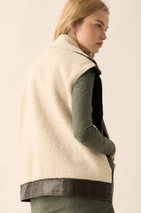 Wild One Vegan Leather and Fleece Motorcycle Vest - ShopPromesa