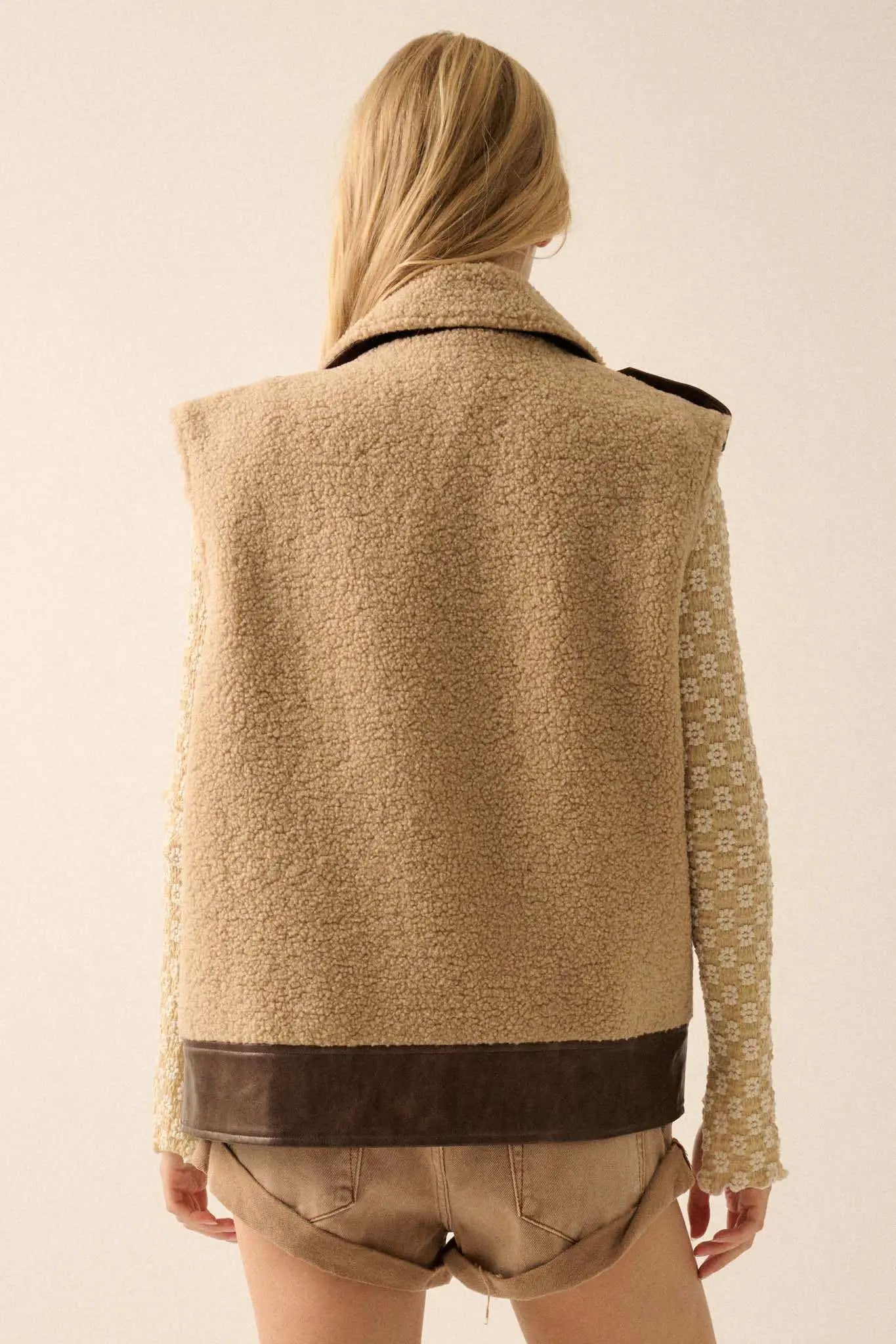 Wild One Vegan Leather and Fleece Motorcycle Vest - ShopPromesa