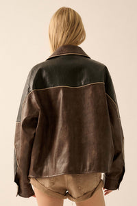 Hit the Road Colorblock Vegan Leather Jacket - ShopPromesa