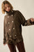 Plaid News Funnel-Neck Double-Breasted Belted Jacket - ShopPromesa