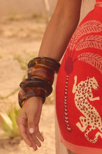 Bayliss Tortoise Acrylic Organic Bangle Bracelet - ShopPromesa