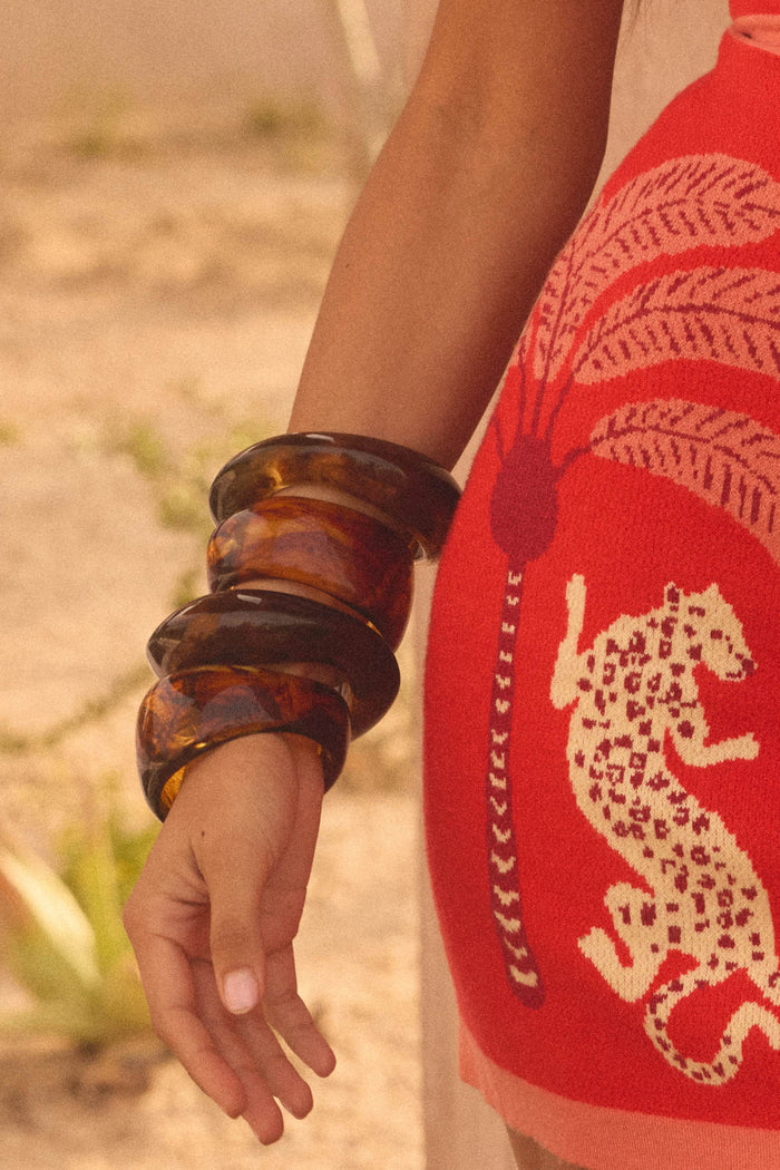 Bayliss Tortoise Acrylic Organic Bangle Bracelet - ShopPromesa