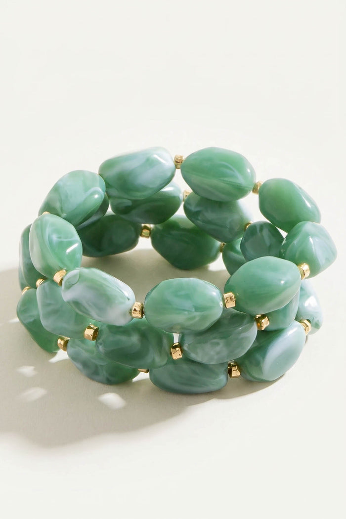 Ventura Marble Acrylic Chunky Bead Bracelet Set - ShopPromesa