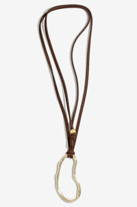 Tiburon Abstract Oval Pendant Suede Cord Necklace - ShopPromesa