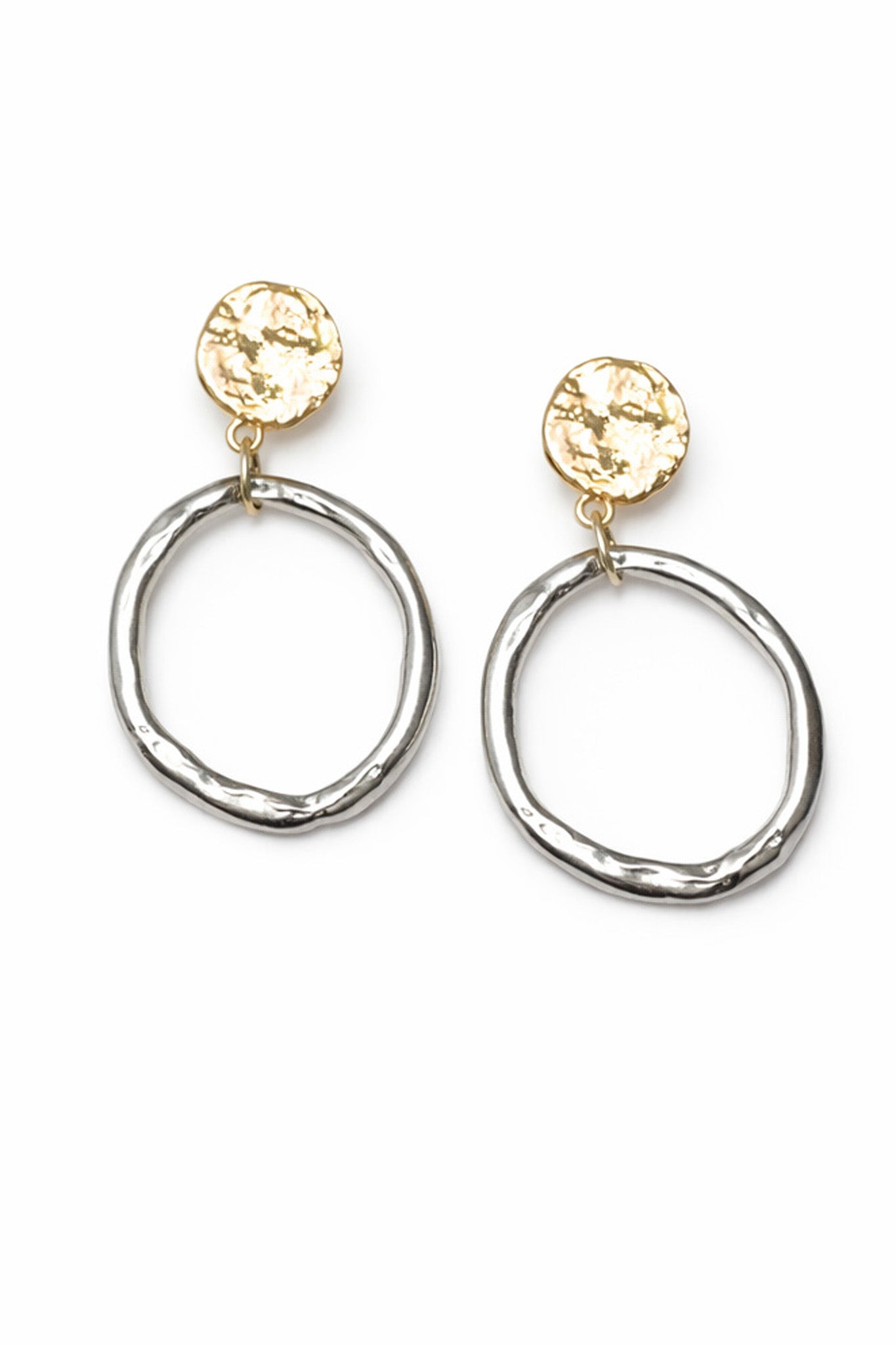 Casiano Hammered Coin and Hoop Dangle Earrings - ShopPromesa
