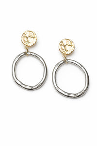 Casiano Hammered Coin and Hoop Dangle Earrings - ShopPromesa