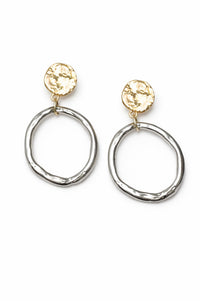 Casiano Hammered Coin and Hoop Dangle Earrings - ShopPromesa