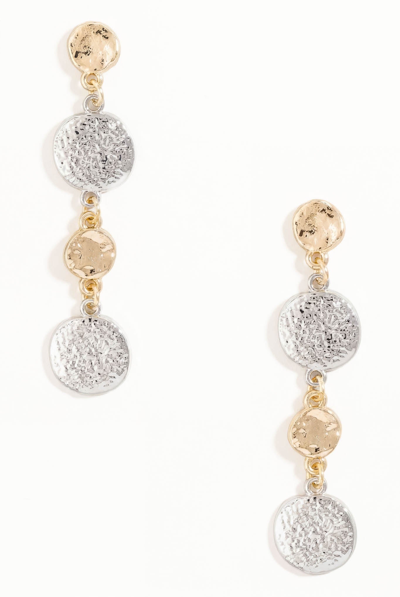 Siena Two-Tone Hammered Coin Dangle Earrings - ShopPromesa