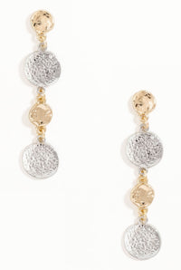 Siena Two-Tone Hammered Coin Dangle Earrings - ShopPromesa