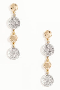 Siena Two-Tone Hammered Coin Dangle Earrings - ShopPromesa