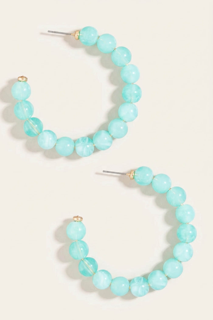 Barrington Marble Resin Bead Hoop Earrings - ShopPromesa