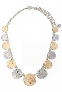 Sepulveda Two-Tone Large Hammered Coin Necklace - ShopPromesa