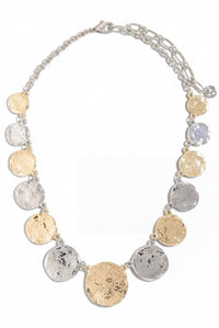 Sepulveda Two-Tone Large Hammered Coin Necklace - ShopPromesa