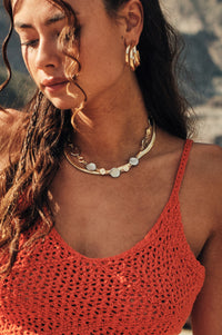 Cielo Two-Tone Hammered Coin Chain Necklace - ShopPromesa