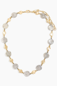 Cielo Two-Tone Hammered Coin Chain Necklace - ShopPromesa