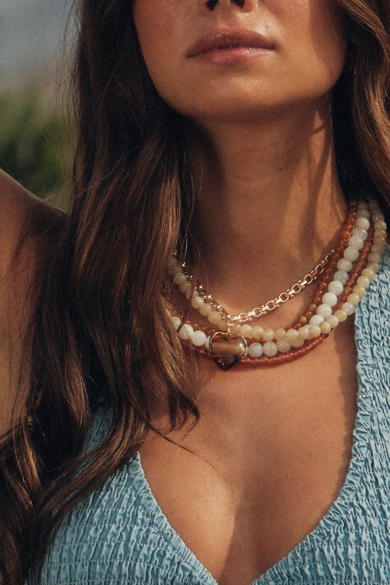 Hyperion Marble Resin Layered Beaded Necklace - ShopPromesa