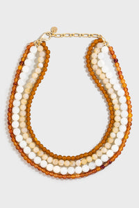Hyperion Marble Resin Layered Beaded Necklace - ShopPromesa