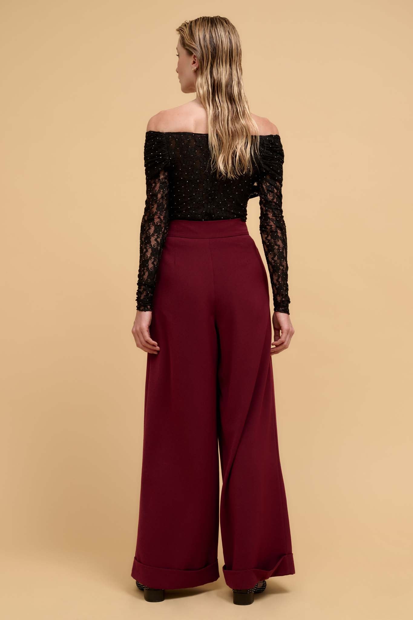 Hit Your Stride Pleat-Front Cuffed Wide-Leg Pants