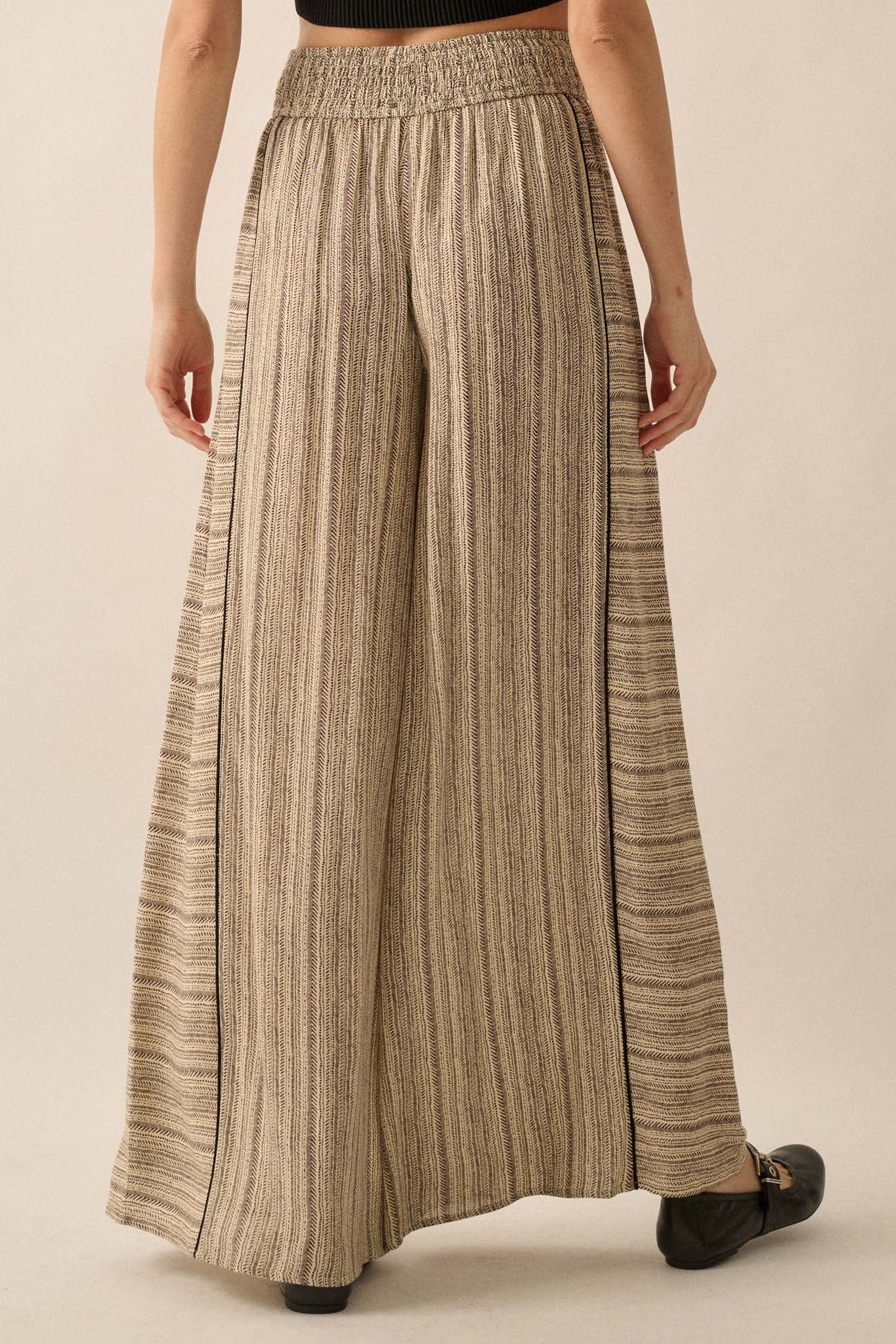 Life's Journey Striped Geo-Print Wide-Leg Pants - ShopPromesa