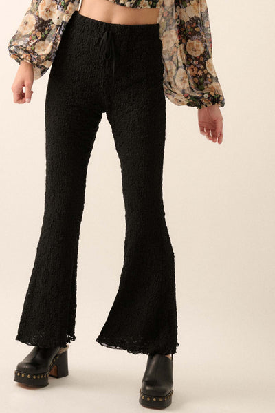 Midnight Moves Floral Lace Flare Pants