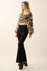 Midnight Moves Floral Lace Flare Pants - ShopPromesa