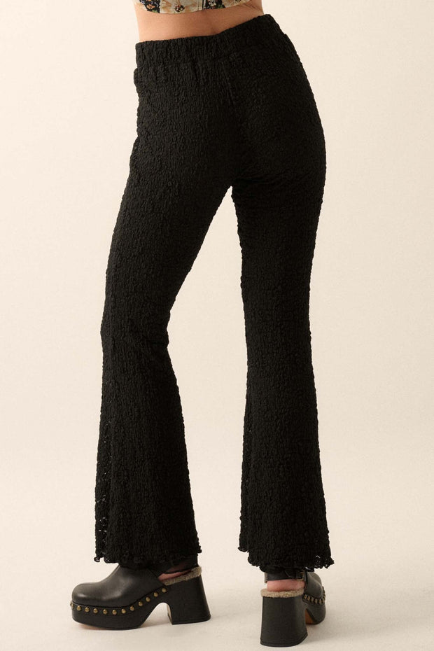 Midnight Moves Floral Lace Flare Pants - ShopPromesa