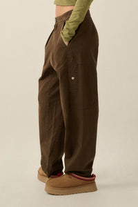Miles to Go Cotton Twill Pleated Cargo Pants - ShopPromesa