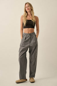 Miles to Go Cotton Twill Pleated Cargo Pants - ShopPromesa