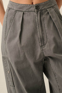 Miles to Go Cotton Twill Pleated Cargo Pants - ShopPromesa