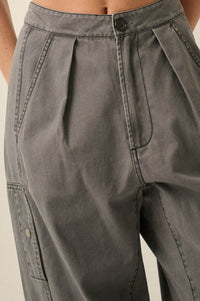 Miles to Go Cotton Twill Pleated Cargo Pants - ShopPromesa