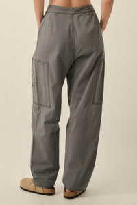 Miles to Go Cotton Twill Pleated Cargo Pants - ShopPromesa