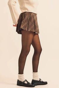 Office Gossip Plaid Pleated Pocket Mini Skort - ShopPromesa