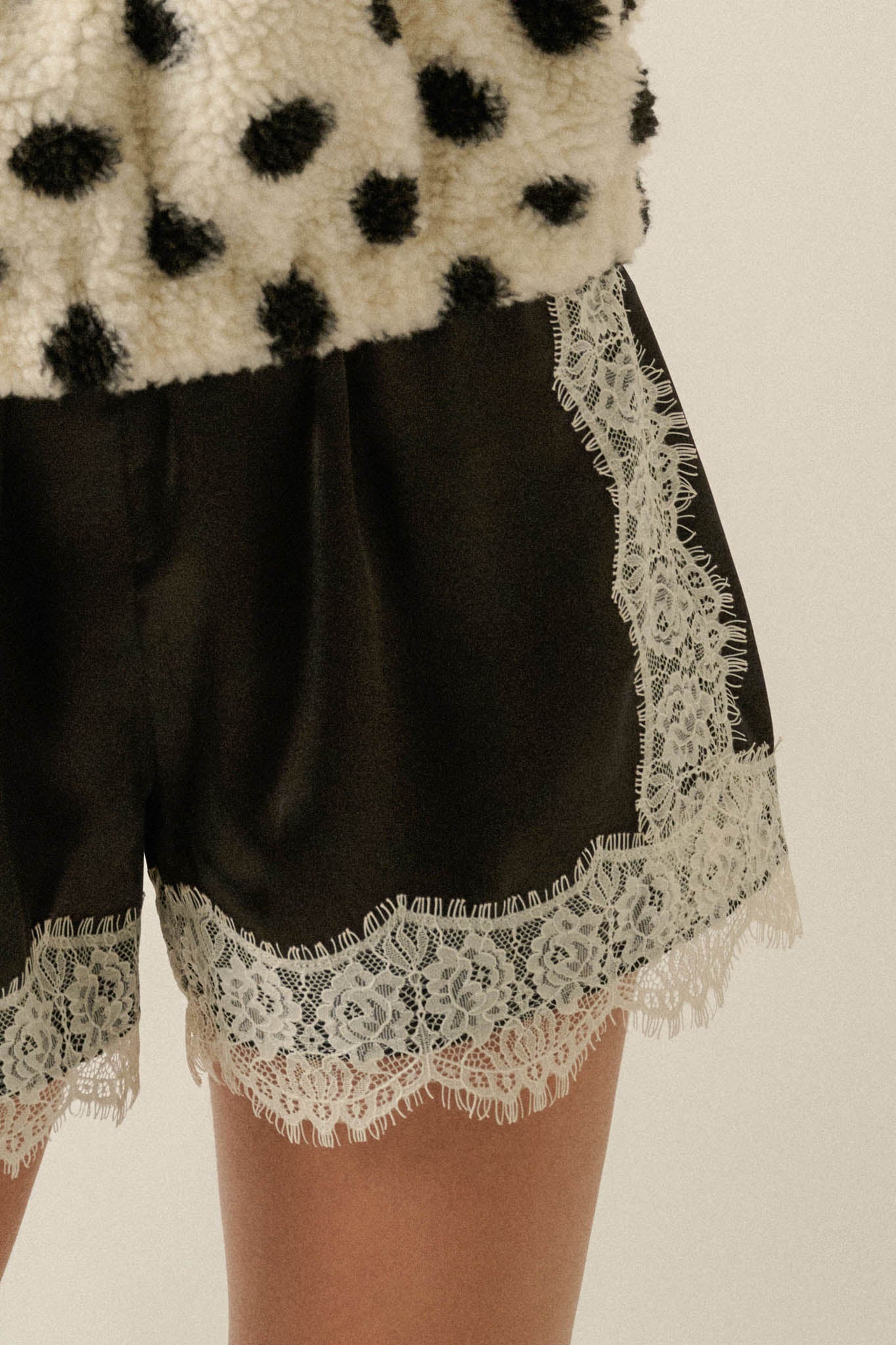 Delicate Romance Lace-Trimmed Satin Shorts - ShopPromesa