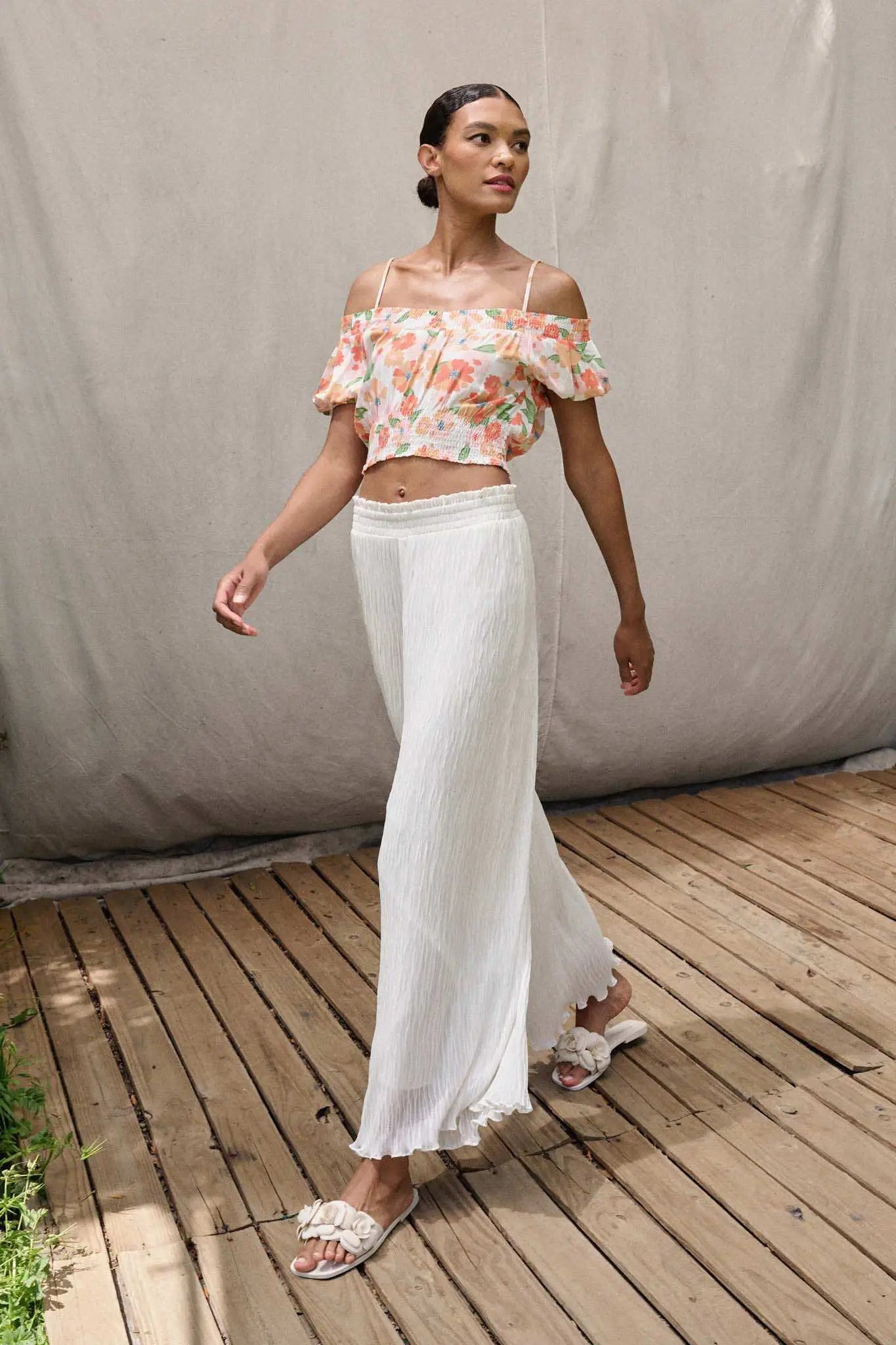 Fan Mail Accordion Pleated Wide-Leg Palazzo Pants | ShopPromesa