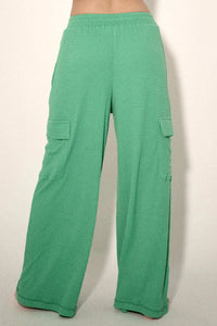 Smocked Jersey Wide-Leg Cargo Lounge Pants - ShopPromesa