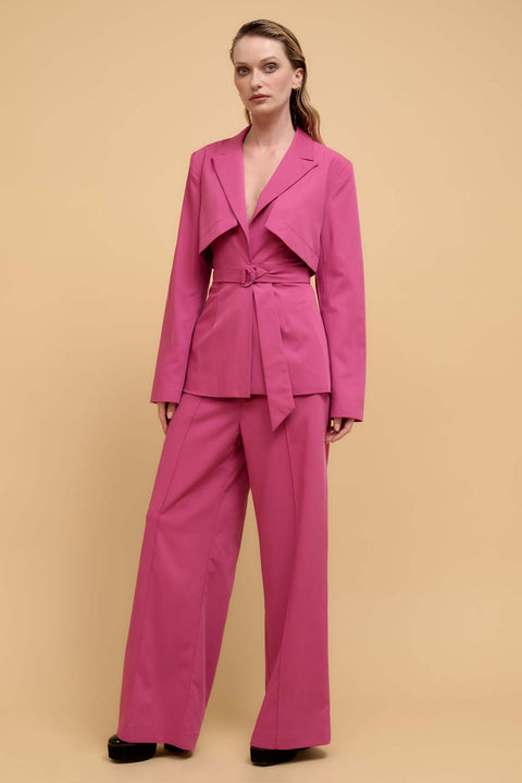 Move the Needle Double Belted Wide-Leg Pants