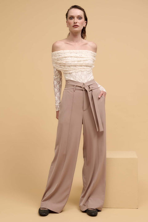 Move the Needle Double Belted Wide-Leg Pants