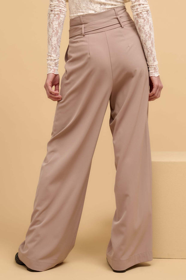 Move the Needle Double Belted Wide-Leg Pants