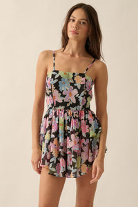 Brightly Blooming Floral Chiffon Tiered Romper - ShopPromesa