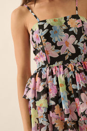 Brightly Blooming Floral Chiffon Tiered Romper - ShopPromesa