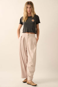 Into the Groove Pleated Wide-Leg Corduroy Pants - ShopPromesa