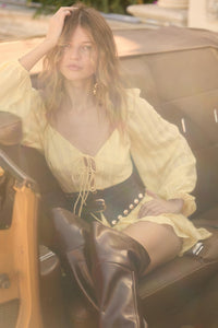 Life Is Sweet Striped Ruffle Tie-Front Romper - ShopPromesa