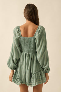 Life Is Sweet Striped Ruffle Tie-Front Romper - ShopPromesa