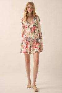 Bloom to Life Floral-Print Mesh V-Neck Romper - ShopPromesa